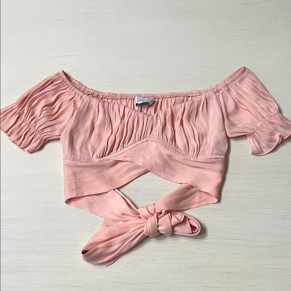 Hazel Blush Off-Shoulder Blouse